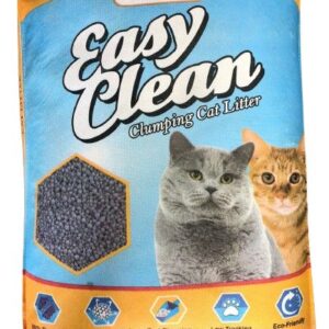 A bag of Remu Easy Clean Cat Litter, featuring fast clumping, strong odor control, and a dust-free formula.