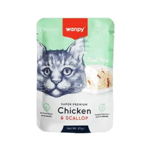 Wanpy Jelly Pouch Chicken & Scallop 85g – Premium Wet Cat Food in Pakistan