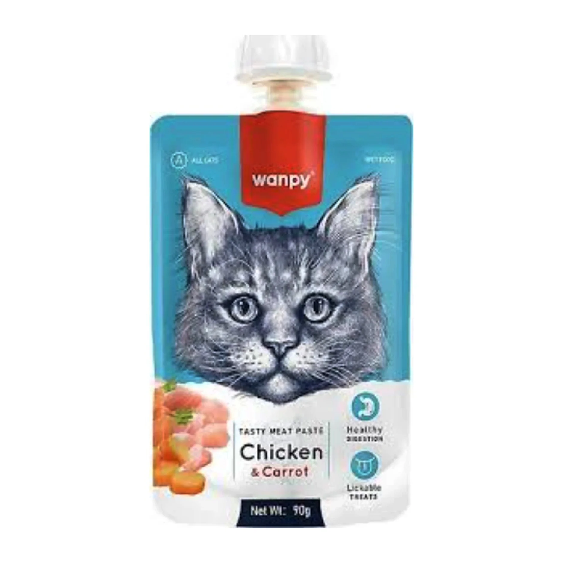 wanpy-wet-cat-food-chicken-carrot-90g Wanpy salmon wet cat food with chicken and carrot pouch 90g in Pakistan