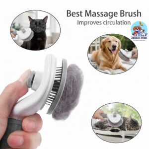 Best pet grooming brush for dogs and cats in Pakistan with self-cleaning hair release button.