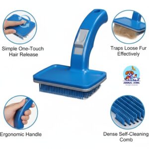 Pet hair remover brush for dog and cat grooming