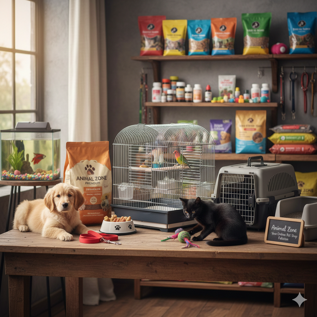 Best pet supplies in Pakistan including dog food, cat carriers, and bird cages at Animal Zone