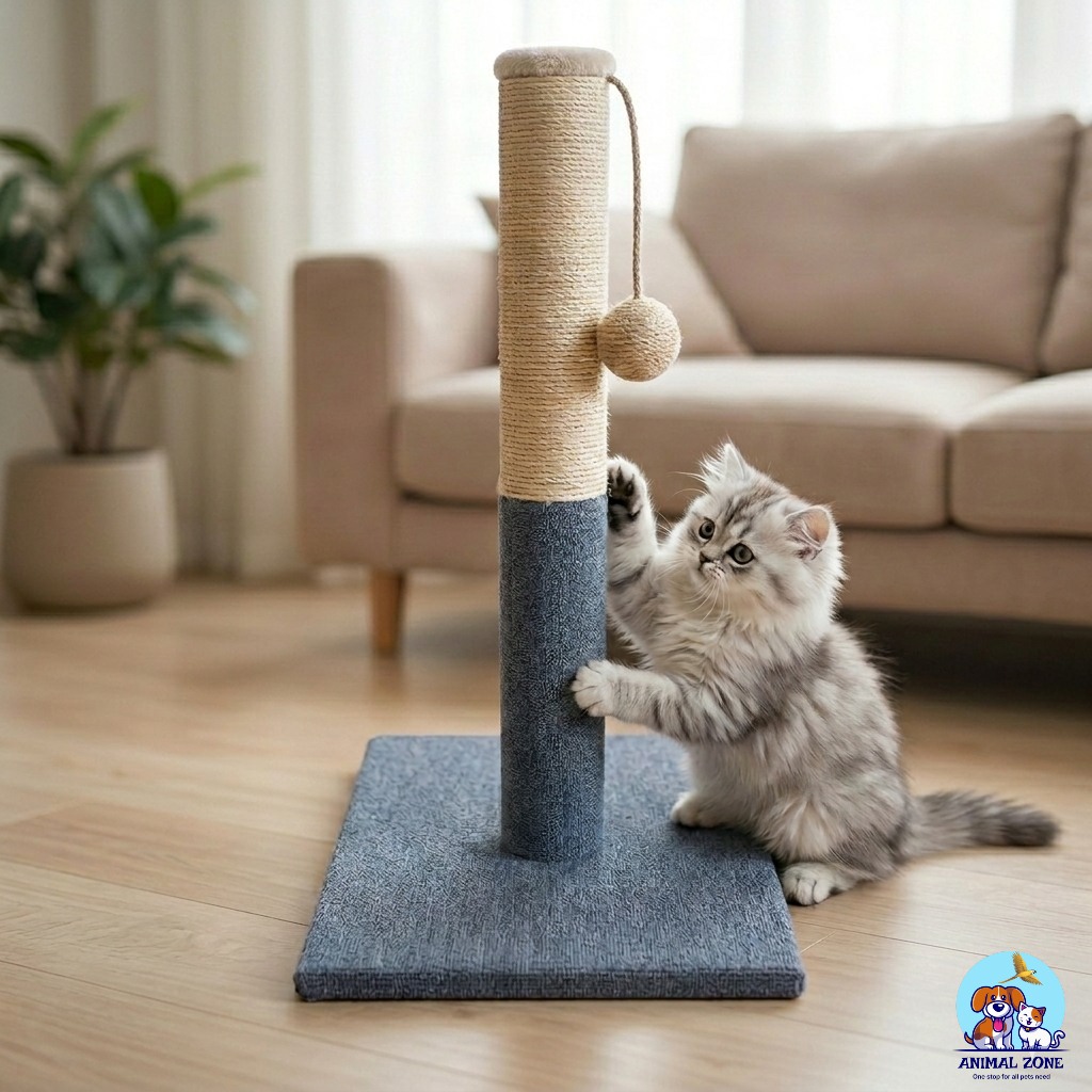Cat Scratcher Price Pakistan - Single Pole 20.4-inch single pole cat scratcher price Pakistan with blue base