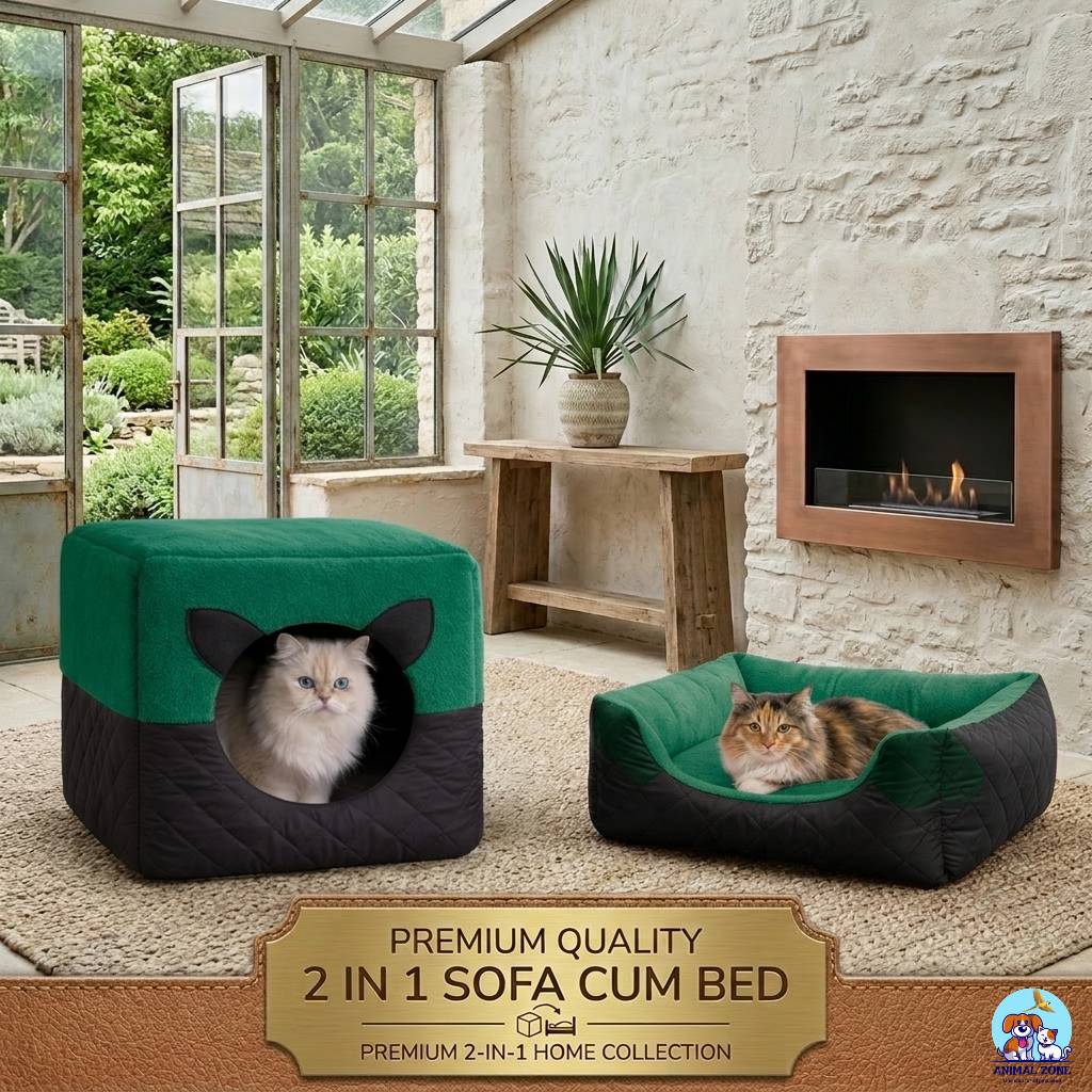 Green Warm Pet Hut purple cat beds pakistan - kitten house indoor